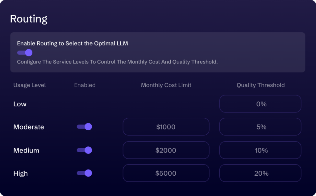 LLM Routing setting